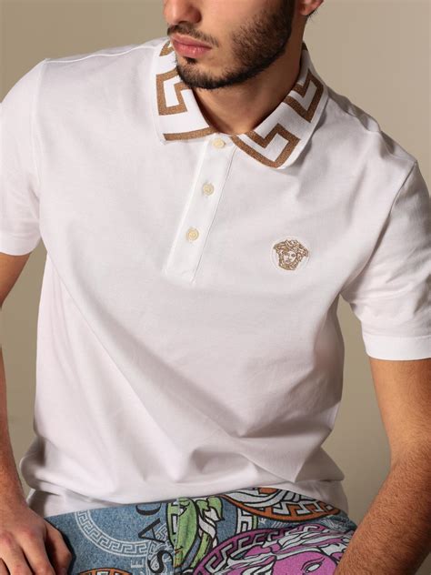 polo versace homme blanc|versace t shirt men price.